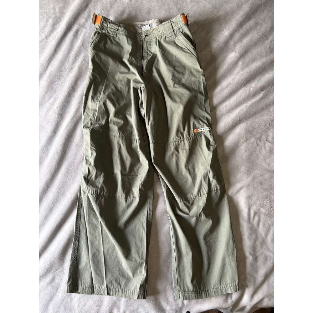 Vintage Rusty Surf Pants Mens 32 Olive Green Wide Leg Mesh Lined Skate Trousers